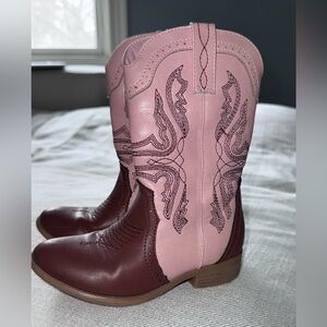 Pink and Brown Western Cowboy Boots